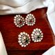 Handmade Brass Metal Jewellery Green Kundan Stud Earrings